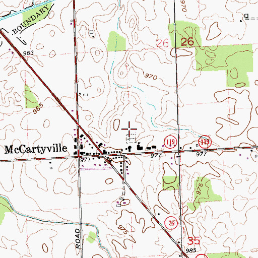 Topographic Map of Sacred Heart Cemetery, OH