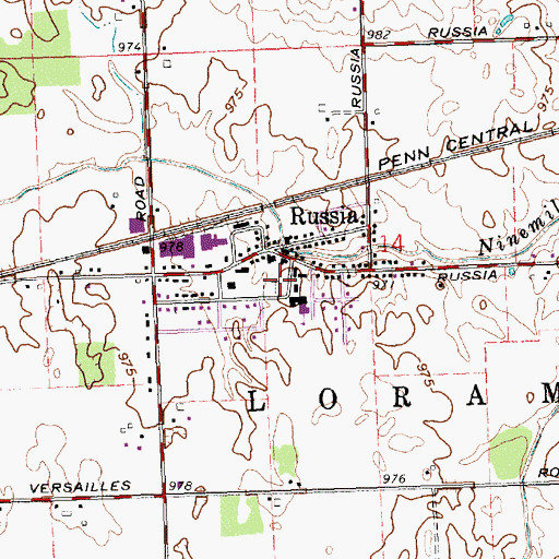 Topographic Map of Saint Remy Cemetery, OH