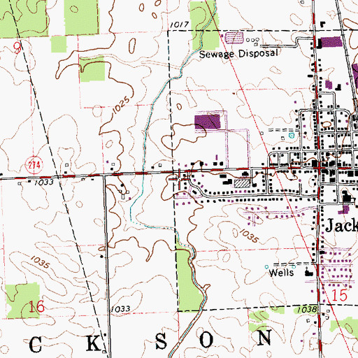 Topographic Map of Seventh Day Cemetery, OH