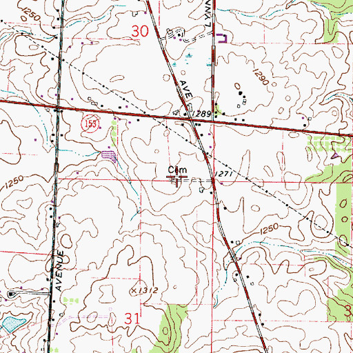 Topographic Map of Amish Cemetery, OH