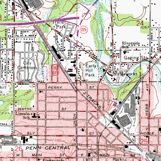 Topographic Map of Dutch Church Cemetery, OH