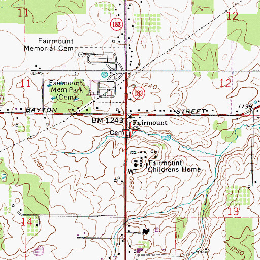 Topographic Map of Fairmount Children's Home Cemetery, OH