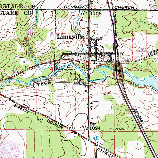 Topographic Map of Limaville Cemetery, OH