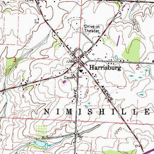 Topographic Map of Sacred Heart of Mary Cemetery, OH