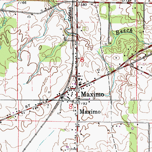 Topographic Map of Saint Joseph Catholic Cemetery, OH