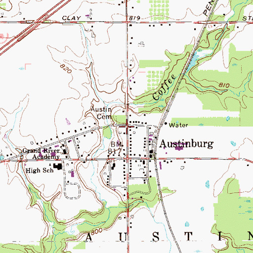 Topographic Map of Austinburg Township Park, OH