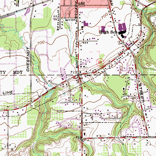 Topographic Map of Brakemans Corners Cemetery, OH