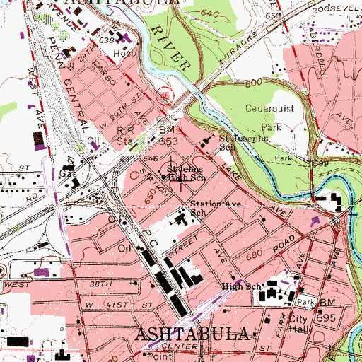 Topographic Map of Church of God in Christ, OH