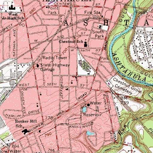 Topographic Map of Church of the Nazarene, OH