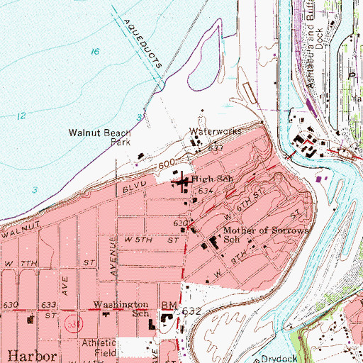 Topographic Map of Fawcett Gymnasium, OH