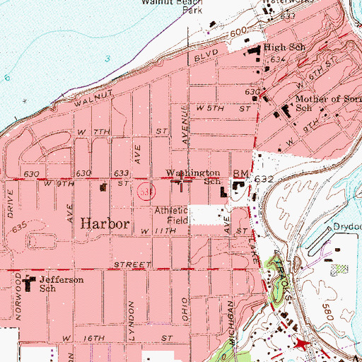 Topographic Map of Fire Station Number 2, OH