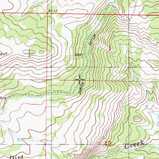 Topographic Map of Smith Ditch, CO