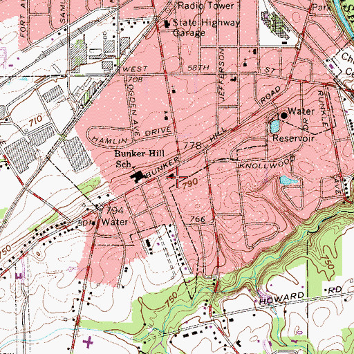 Topographic Map of First Church of Christ Scientist, OH