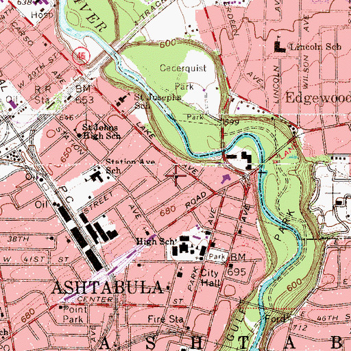 Topographic Map of First Swedish Evangelical Mission Covenant Church, OH