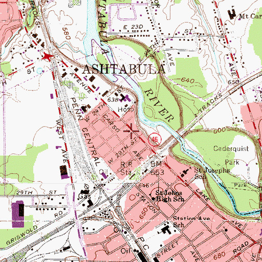 Topographic Map of Gordon African Methodist Episcopal Church, OH