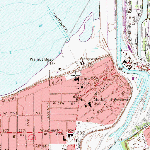 Topographic Map of Harbor-Topky Memorial Library, OH