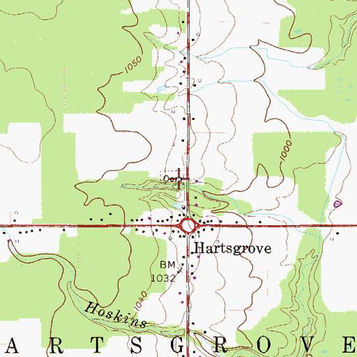Topographic Map of Hartsgrove Township Cemetery, OH