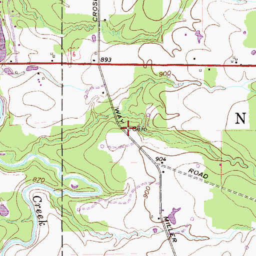 Topographic Map of Hyde Cemetery, OH