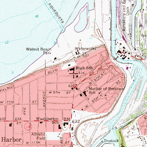 Topographic Map of Jackson Public School (historical), OH