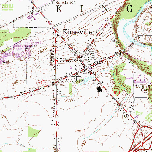 Topographic Map of Kingsville Presbyterian Church, OH