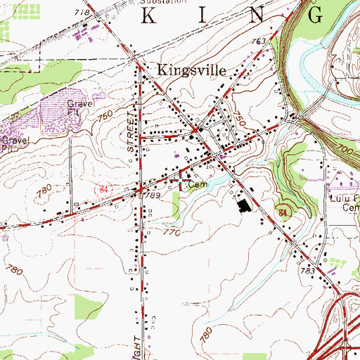 Topographic Map of Old Kingsville Corners Cemetery, OH