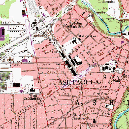 Topographic Map of Peoples Baptist Church, OH