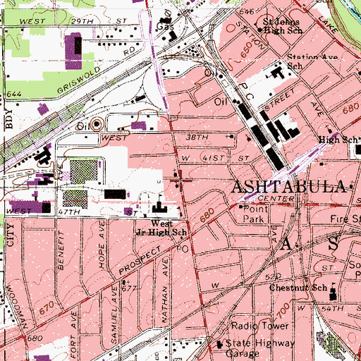 Topographic Map of Saint Joseph Roman Catholic Mission, OH