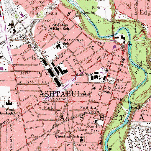 Topographic Map of Tifereth Israel Congregation, OH