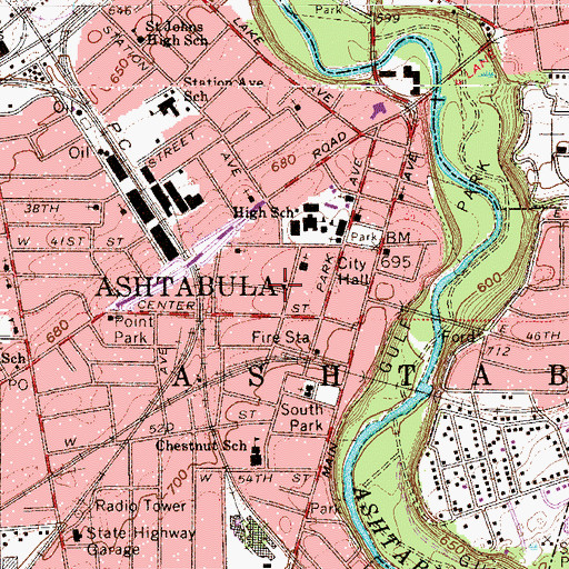 Topographic Map of Trinity United Methodist Church, OH