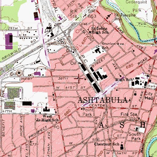 Topographic Map of Union Missionary Baptist Church, OH