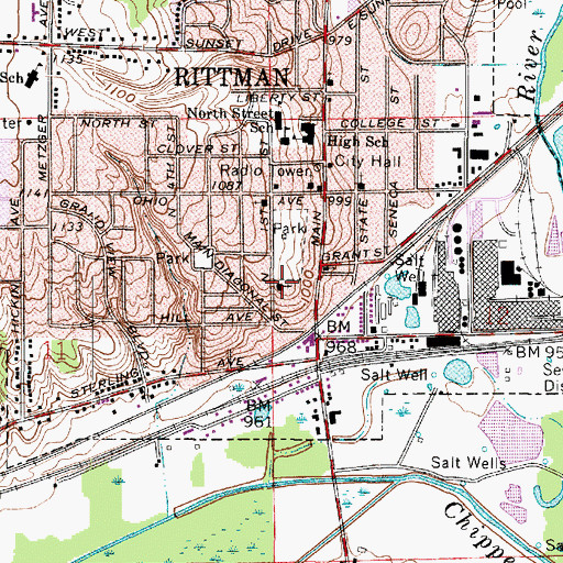 Topographic Map of Grace Brethren Church, OH