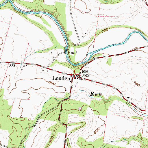 Topographic Map of Loudon Cemetery, OH