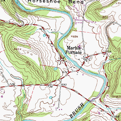 Topographic Map of Marble Furnace Cemetery, OH