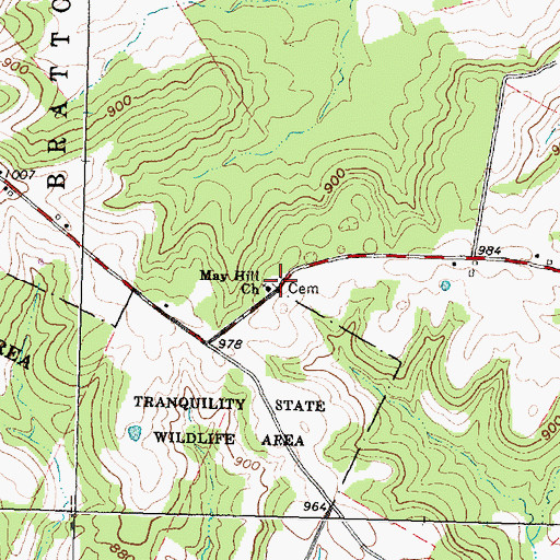 Topographic Map of May Hill Cemetery, OH