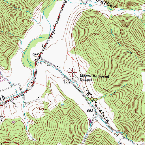 Topographic Map of Moores Chapel Cemetery, OH