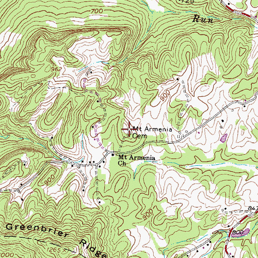 Topographic Map of Mount Armenia Cemetery, OH