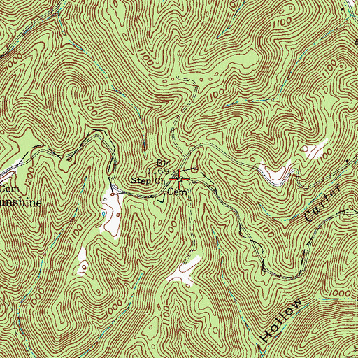 Topographic Map of Step Church, OH