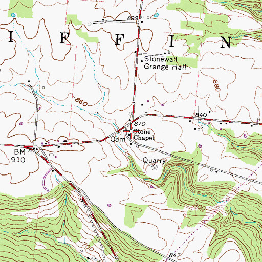 Topographic Map of Stone Chapel Cemetery, OH