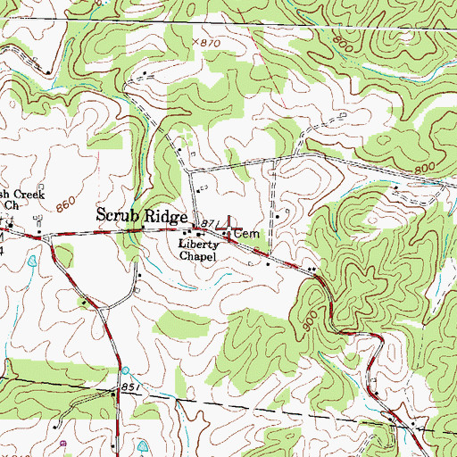 Topographic Map of United Brethren Cemetery, OH