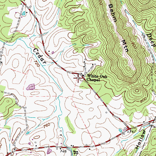 Topographic Map of White Oak Cemetery, OH