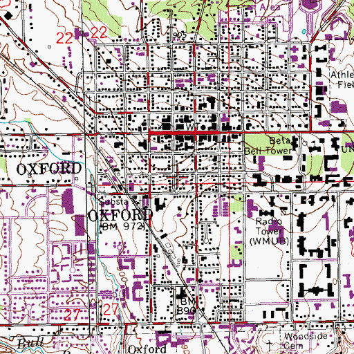Topographic Map of Oxford Church of Christ, OH