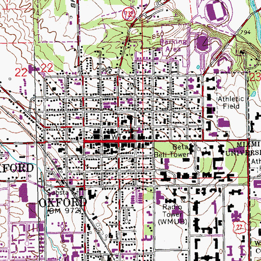 Topographic Map of Oxford United Methodist Church, OH
