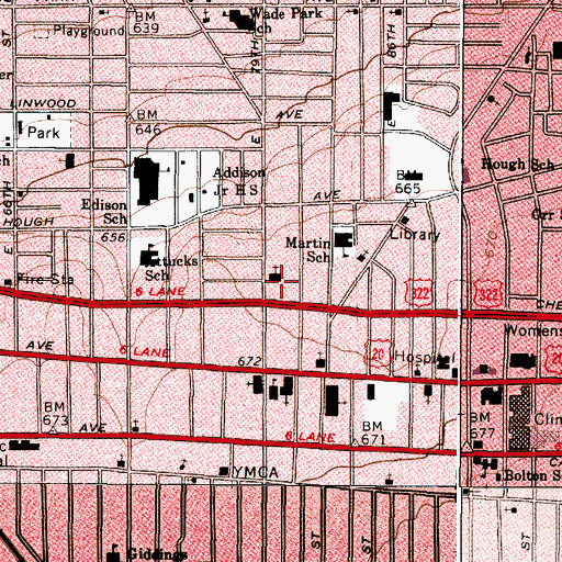 Topographic Map of Gethsemane Baptist Church, OH