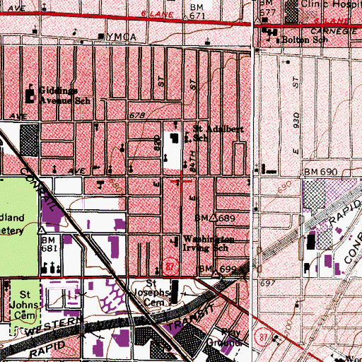 Topographic Map of Greater Gospel Temple, OH