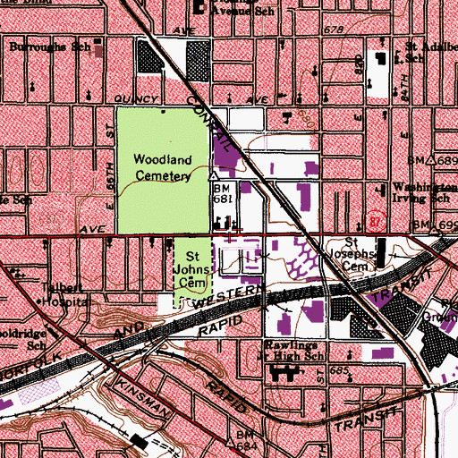 Topographic Map of Holy Trinity Roman Catholic Church, OH