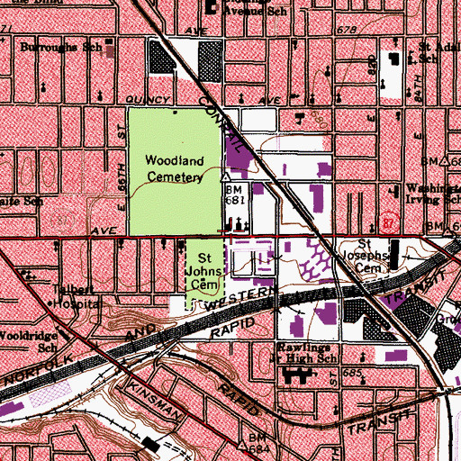 Topographic Map of Holy Trinity School, OH