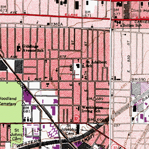 Topographic Map of Love Divine Baptist Church, OH