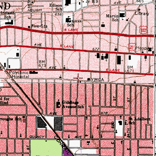 Topographic Map of Messiah Baptist Church, OH
