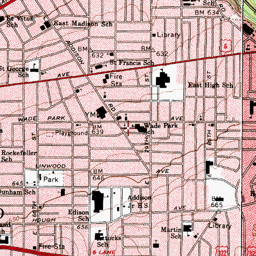 Topographic Map of Mount Hope United Holy Church of America, OH