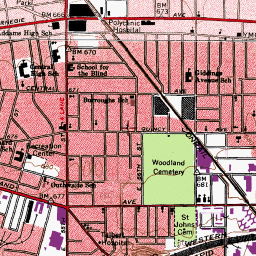 Topographic Map of Pentecostal Tabernacle, OH
